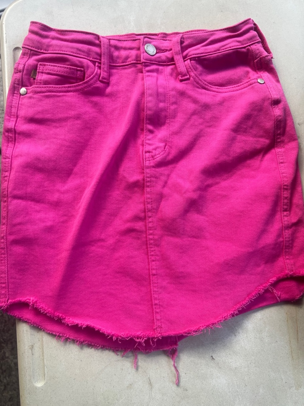 Judy Blue Hot Pink Denim Mini Skirt